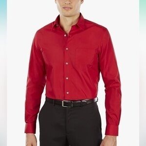 Chaps wrinkle free red button-down shirt